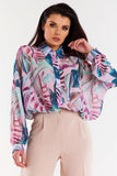 Chiffon Oversize Shirt with Ruffled Wide Sleeves