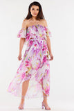 Asymmetrical Chiffon Skirt with Elastic Waistband