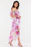 Asymmetrical Chiffon Skirt with Elastic Waistband