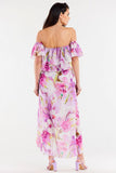 Asymmetrical Chiffon Skirt with Elastic Waistband
