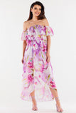 Asymmetrical Chiffon Skirt with Elastic Waistband