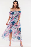 Asymmetrical Chiffon Skirt with Elastic Waistband