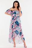 Asymmetrical Chiffon Skirt with Elastic Waistband
