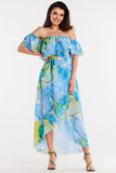 Asymmetrical Chiffon Skirt with Elastic Waistband