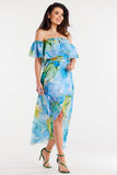 Asymmetrical Chiffon Skirt with Elastic Waistband