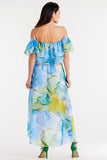 Asymmetrical Chiffon Skirt with Elastic Waistband