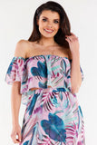 Elegant Ruffled Chiffon Blouse with Elastic Neckline