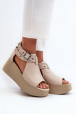 Stylish Natural Leather Platform Sandals for Summer Fashion