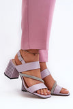 Elegant Eco Leather Women's Sandals with Sparkling Detail