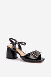 Elegant Eco-Leather Women's Sandals with Comfortable Heel