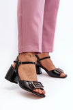 Elegant Eco-Leather Women's Sandals with Comfortable Heel