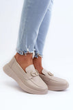 Elegant Women's Natural Leather Moccasins with Stylish Detail