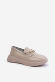 Elegant Women's Natural Leather Moccasins with Stylish Detail