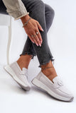 Elegant Women's Leather Moccasins with Decorative Detail