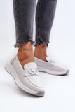 Elegant Women's Leather Moccasins with Decorative Detail