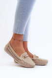 Eco Leather Women's Moccasins with Gold Accents for Style