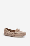 Eco Leather Women's Moccasins with Gold Accents for Style