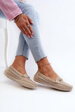 Eco Leather Women's Moccasins with Gold Accents for Style