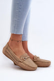 Stylish Eco Leather Moccasins with Gold Accent Details