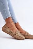 Stylish Eco Leather Moccasins with Gold Accent Details