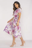Elegant Chiffon Dress with Adjustable Waist and Flared Hem