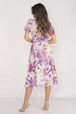 Elegant Chiffon Dress with Adjustable Waist and Flared Hem