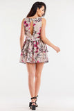 Chiffon Ruffle Dress with Elastic Waistband and Lining