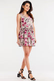 Chiffon Ruffle Dress with Elastic Waistband and Lining