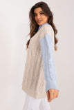 Elegant Unbuttoned Sweater with Heart Neckline and Contrast Sleeves