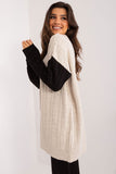 Elegant Unbuttoned Sweater with Heart Neckline & Long Sleeves