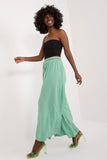 High-Waisted Viscose Pants with Wide Legs and Tie Belt