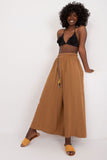 High-Waisted Viscose Wide-Leg Pants with Tie Belt