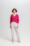Minimalist Ribbed Knit Sweater with Heart Neckline