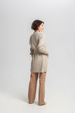 Ribbed Long Cardigan with Pockets and Tie Belt