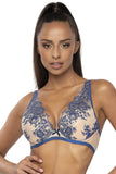 Elegant Lace & Mesh Push-Up Bra with Removable Inserts