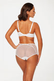 Delicate High-Waisted Mesh Panties with Embroidery