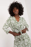 Colorful Decorative Pleat Blouse with Sweetheart Neckline