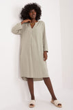 Everyday Oversized V-Neck Dress with Hidden Pockets