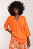 Elegant V-Neck Daily Blouse with 3/4 Sleeves