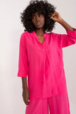 Elegant V-Neck Daily Blouse with 3/4 Sleeves