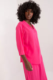 Elegant V-Neck Daily Blouse with 3/4 Sleeves