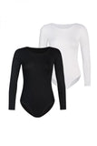 Classic Women's Long Sleeve Viscose Body - White & Black Set