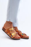 Glamorous Eco-Leather Flip Flops with Crystal Accents