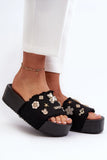 Chunky Platform Women's Sandals with Cute Badges