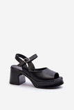 Stylish Women's Leather Sandals with Adjustable Buckle