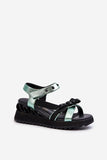 Chic Platform Wedge Sandals with Velcro and Bow Detail