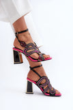 Elegant Embellished Women's Sandals with Block Heel