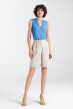 Elegant Relaxed Fit Mid-Rise Cuffed Shorts for Summer