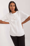 Elegant Cotton Blouse with Decorative Flower Detail