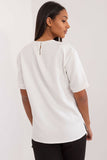 Elegant Cotton Blouse with Decorative Flower Detail